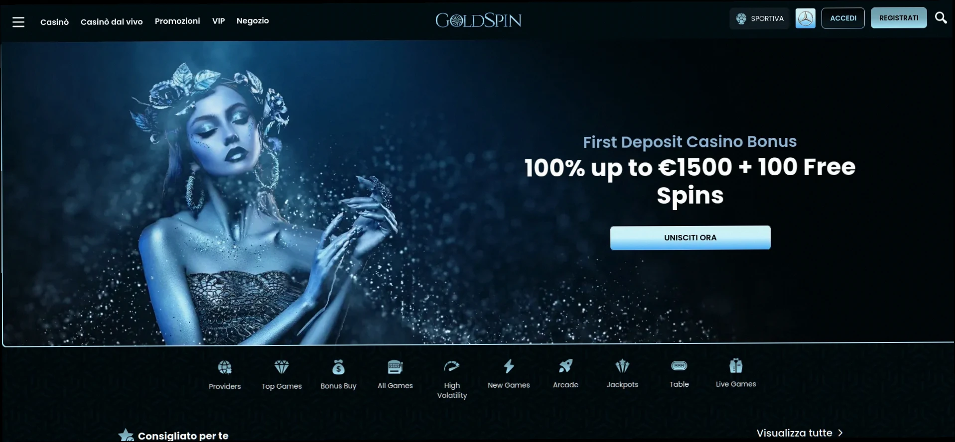 Gold Spin Casino Bonus 3000 euro e 100 giri gratis